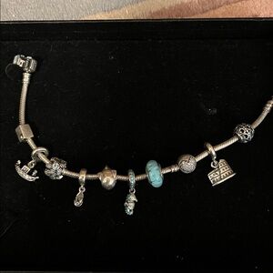 Pandora bracelet with 10 charms